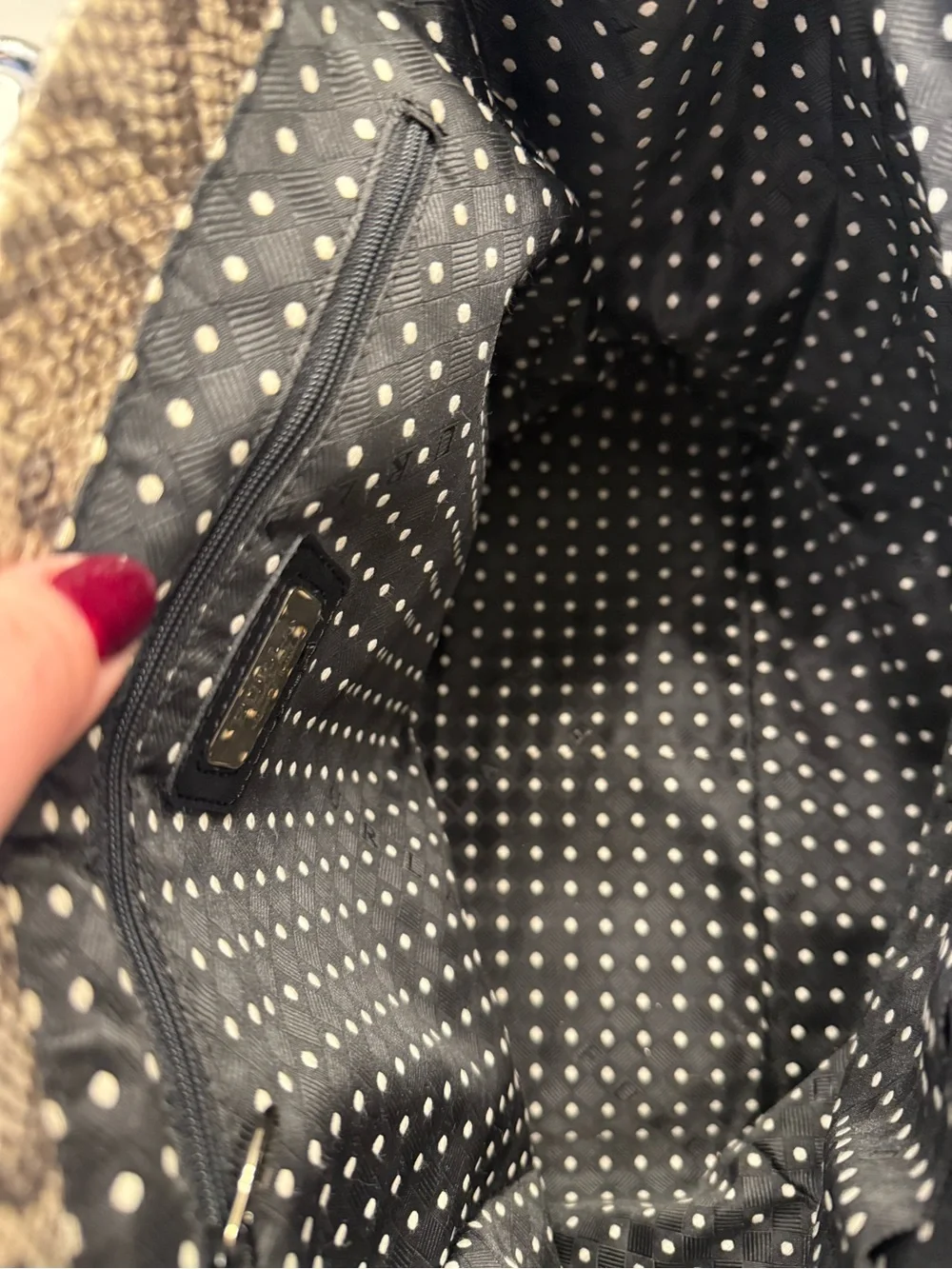Furla Black Patent Tote with Snakeskin-Accent Trim